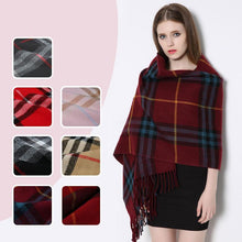 Load image into Gallery viewer, Plaid Shawl Wrap With Pockets