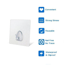 Load image into Gallery viewer, Waterproof Reusable Seamless Sticky Transparent Frosted Hooks