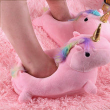 Load image into Gallery viewer, Indoor Warm Lovely Unicorn Slippers