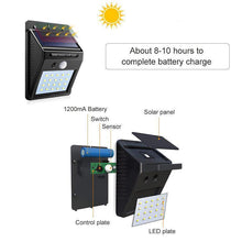 Load image into Gallery viewer, 20 LED Solar Lamps Outdoor, Super Bright Wall Lamp with Motion Sensor