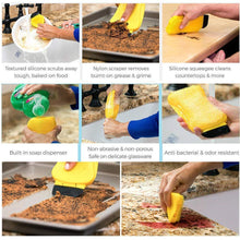 Load image into Gallery viewer, 0606-Silicone Cleaning Brush Scrub .Scrape & Squeegee
