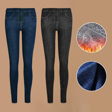 Load image into Gallery viewer, Fleece-Lined Denim Leggings