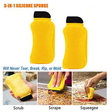 Load image into Gallery viewer, 0606-Silicone Cleaning Brush Scrub .Scrape & Squeegee