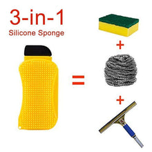 Load image into Gallery viewer, 0606-Silicone Cleaning Brush Scrub .Scrape & Squeegee