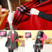 Load image into Gallery viewer, Plaid Shawl Wrap With Pockets
