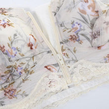 Load image into Gallery viewer, Front Zipper Massage Padding Print Lace-trim Bras
