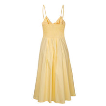 Load image into Gallery viewer, Spaghetti Strap Knitted Front Cutout Button Dress
