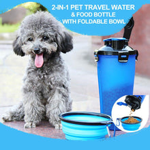 Load image into Gallery viewer, Magoloft 2-in-1 Pet Travel Water &amp; Food Bottle with Foldable Bowl
