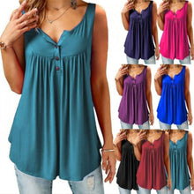 Load image into Gallery viewer, Comfy Loose Button Sleeveless Tank Top For Women
