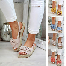 Load image into Gallery viewer, Magoloft  Womens Bow Tie Knot Flat Sandals
