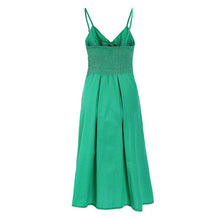 Load image into Gallery viewer, Spaghetti Strap Knitted Front Cutout Button Dress
