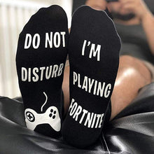 Load image into Gallery viewer, Do Not Disturb I&#39;m Playing Fortnite Funny Cotton Socks, 1 Pair
