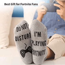 Load image into Gallery viewer, Do Not Disturb I&#39;m Playing Fortnite Funny Cotton Socks, 1 Pair
