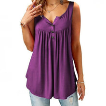 Load image into Gallery viewer, Comfy Loose Button Sleeveless Tank Top For Women

