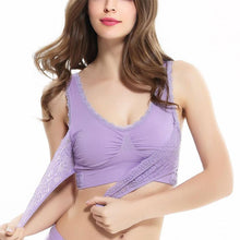 Load image into Gallery viewer, Wireless Front Cross Buckle Lace Lift Bra
