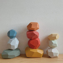Load image into Gallery viewer, ¡¾Last Day 50% Off¡¿Wood Rock Set Balancing Blocks Natural Wood Toy
