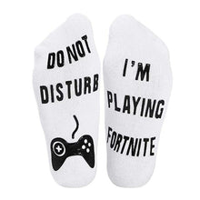 Load image into Gallery viewer, Do Not Disturb I&#39;m Playing Fortnite Funny Cotton Socks, 1 Pair
