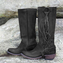 Load image into Gallery viewer, Women Vintage Tassel Knot Knee High Boots
