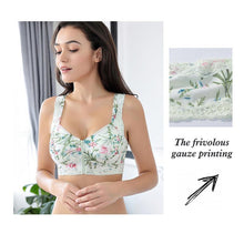 Load image into Gallery viewer, Front Zipper Massage Padding Print Lace-trim Bras
