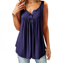 Load image into Gallery viewer, Comfy Loose Button Sleeveless Tank Top For Women
