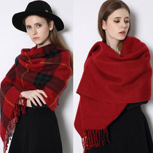 Load image into Gallery viewer, Plaid Shawl Wrap With Pockets

